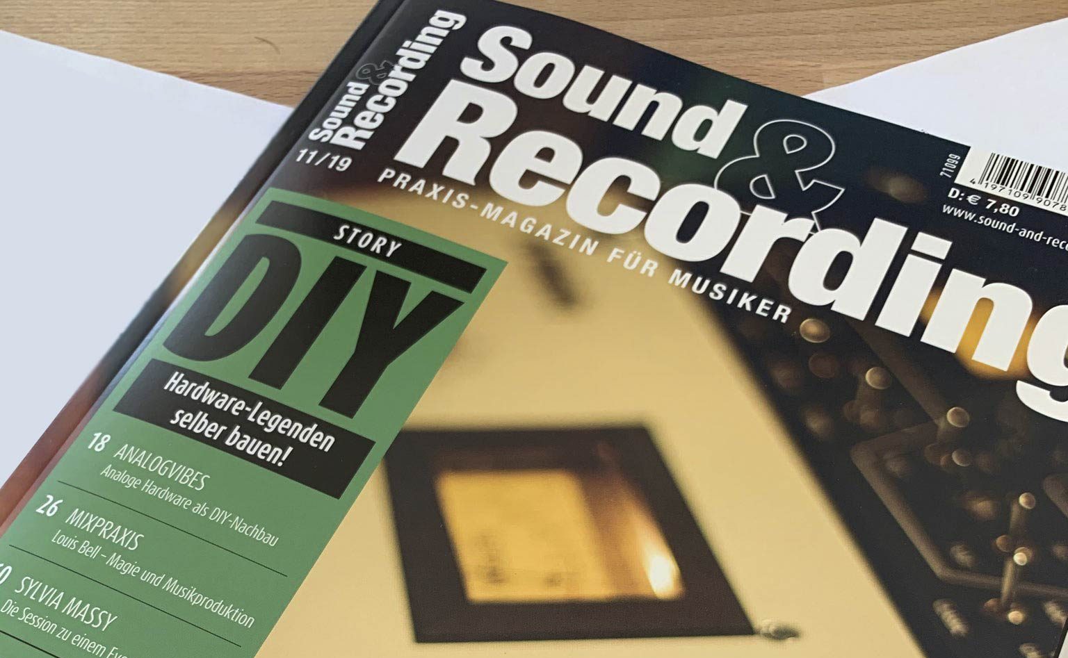 Sound Recording Magazin mit analogvibes auf der Hauptseite